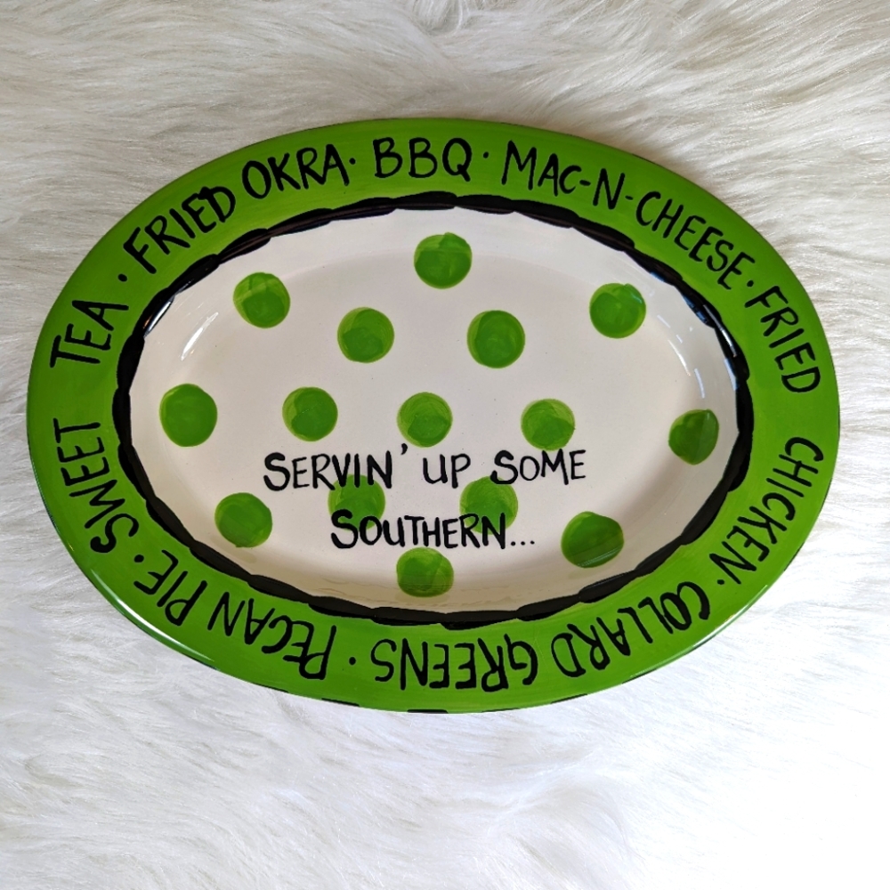 Young's Inc Heart Felt Kitchen Creations "Servin' Up Some Southern"  Platter